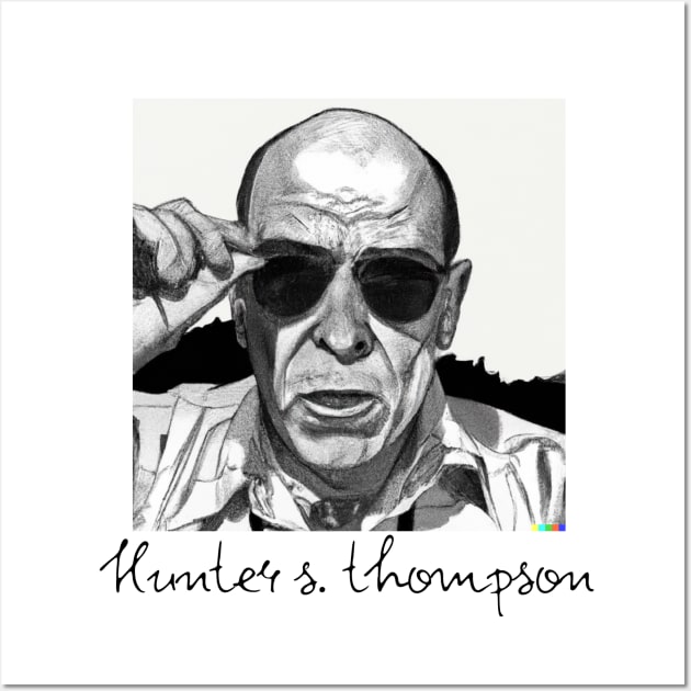 Hunter S. Thompson Portrait T Shirt Wall Art by WrittersQuotes